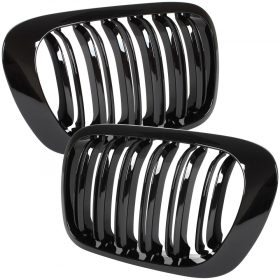   BMW 3 E46 99-01 COUPE / CONVERTIBLE  fényszórók (vese) bal + jobb szett. FEKETE FÉNYES 