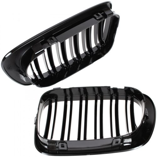 BMW 3 E46 99-01 COUPE / CONVERTIBLE  fényszórók (vese) bal + jobb szett. FEKETE FÉNYES 