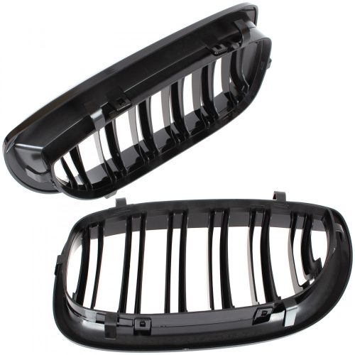 BMW 3 E46 01-05 COUPE / CONVERTIBLE  fényszórók (vese) bal + jobb szett. FEKETE FÉNYES 