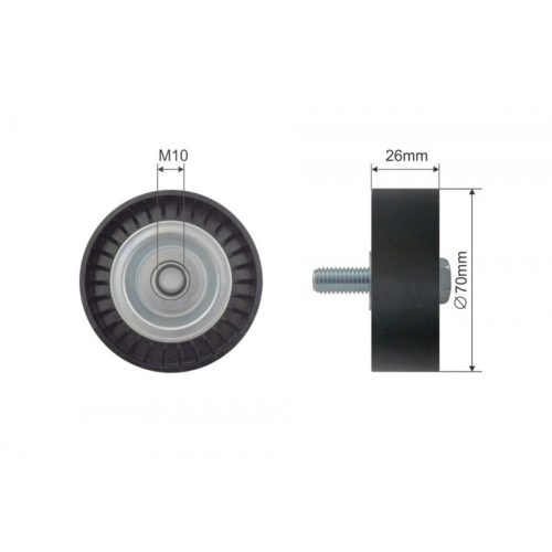 Feszítőgörgő, hosszbordás szíj BMW 1 E81/87/88, BMW E90/E91/E93 11281440378