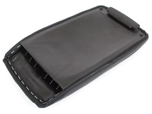 Audi A6 C6 04-11 könyöklő fedél gombbal és kárpittal FEKETE ECO BŐR KÉSZLET