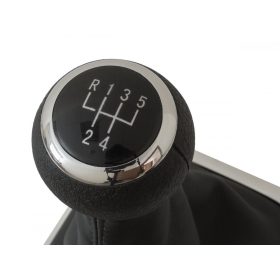   VW Passat CC 08-12 FEKETE sebességváltó gomb + FEKETE váltószoknya kerettel KRÓM 5 SEBESSÉGES