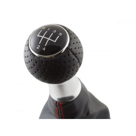   Audi A3 I 8L 96-03 sebességváltó gomb FEKETE + FEKETE Váltószoknya PIROS varrással 5 SEBESSÉGES