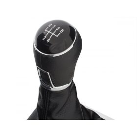   VW Passat B7 10-15 FEKETE sebességváltó gomb + váltószoknya 5-SEBESSÉGES KRÓM kerettel