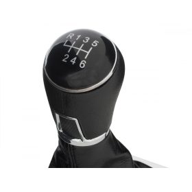   VW Passat B6 06-11 FEKETE sebességváltó gomb + váltószoknya 6-SEBESSÉGES KRÓM kerettel