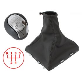   Opel Signum 03-08 Sebességváltó gomb 5 SEBESSÉGES KRÓM + Váltószoknyavédő + keret FEHÉR 2 db.