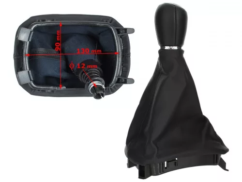 Seat Leon I 99-06 FEKETE sebességváltó gomb + 5-SEBESSÉGES váltószoknya kerettel