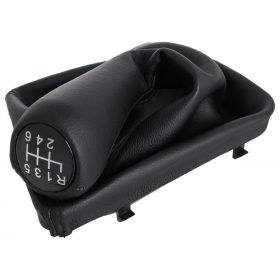   BMW 3 E46 98-05 sebességváltó gomb FEKETE ECO BŐR + váltószoknya kerettel 6 SEBESSÉGES