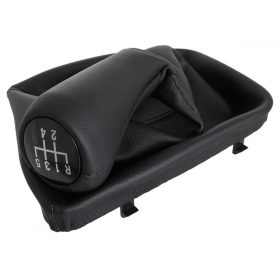   BMW 3 E36 90-00 sebességváltó gomb FEKETE ECO BŐR + váltószoknya kerettel 5 SEBESSÉGES