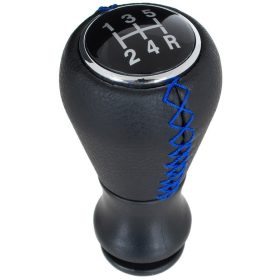   Peugeot 807 sebességváltó gomb FEKETE BŐR + KÉK varrással 5 SEBESSÉGES