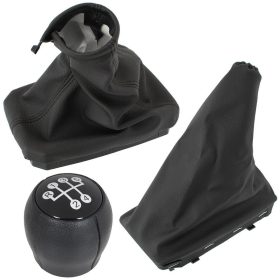   Opel Corsa C 2000- váltó gomb FEKETE 5 SEBESSÉG + váltókar szárvédő + kézifék + keret FEKETE 3 db.