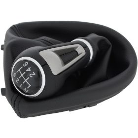   Seat Altea 2004- sebességváltó gomb FEKETE ECO BŐR + váltószoknya kerettel 6 SEBESSÉGES